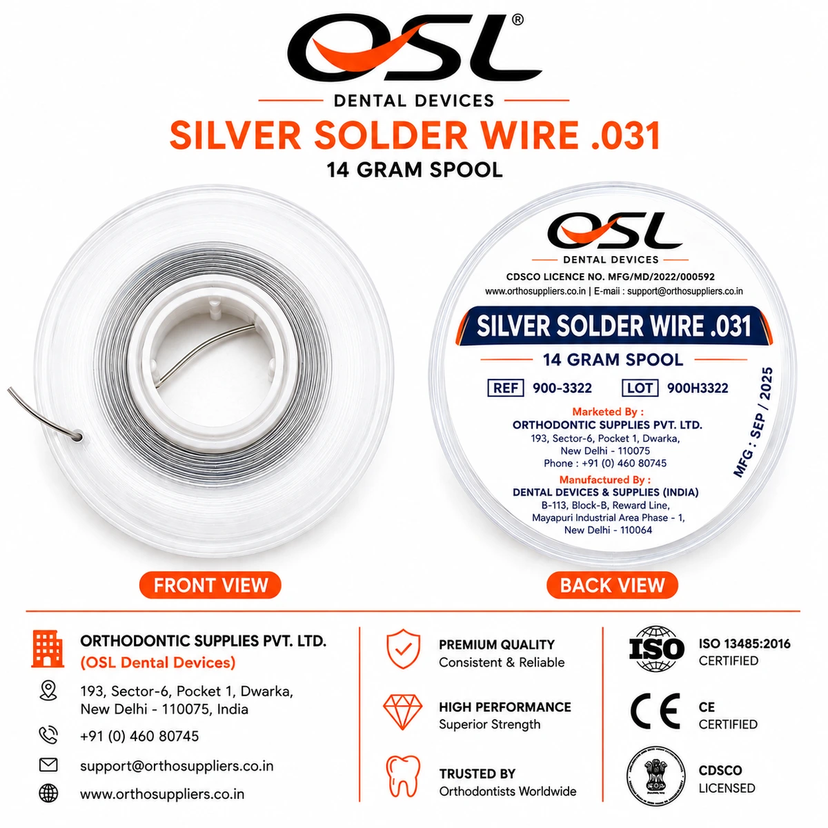 OSL Silver Solder Wire Spool - 14 gm
