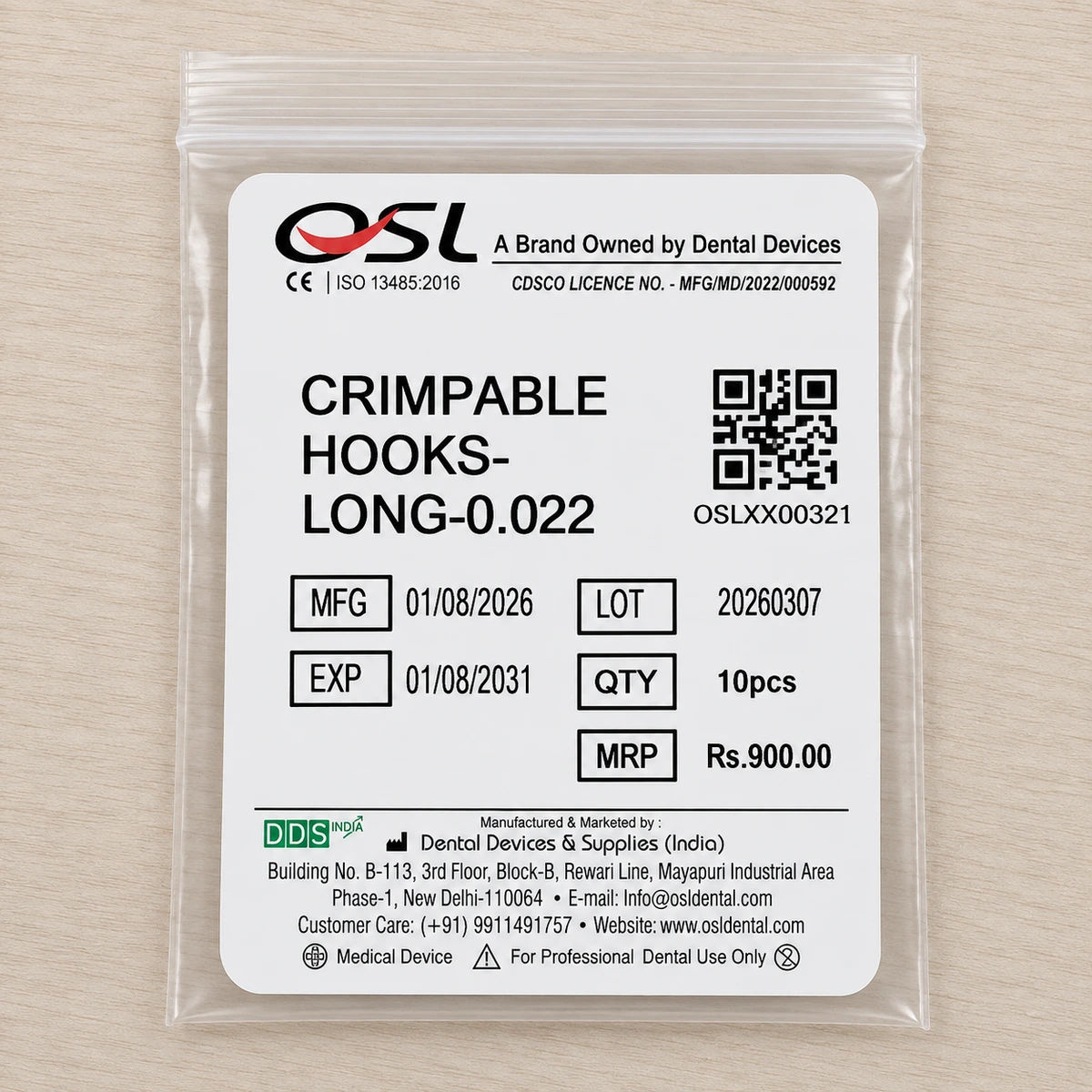 OSL Crimpable Hooks - Long (Pack Of 10)