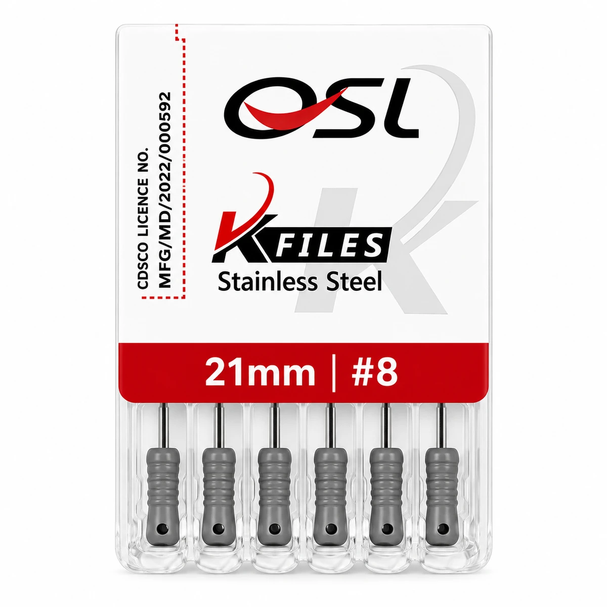Stainless Steel K-Files 21mm -#8