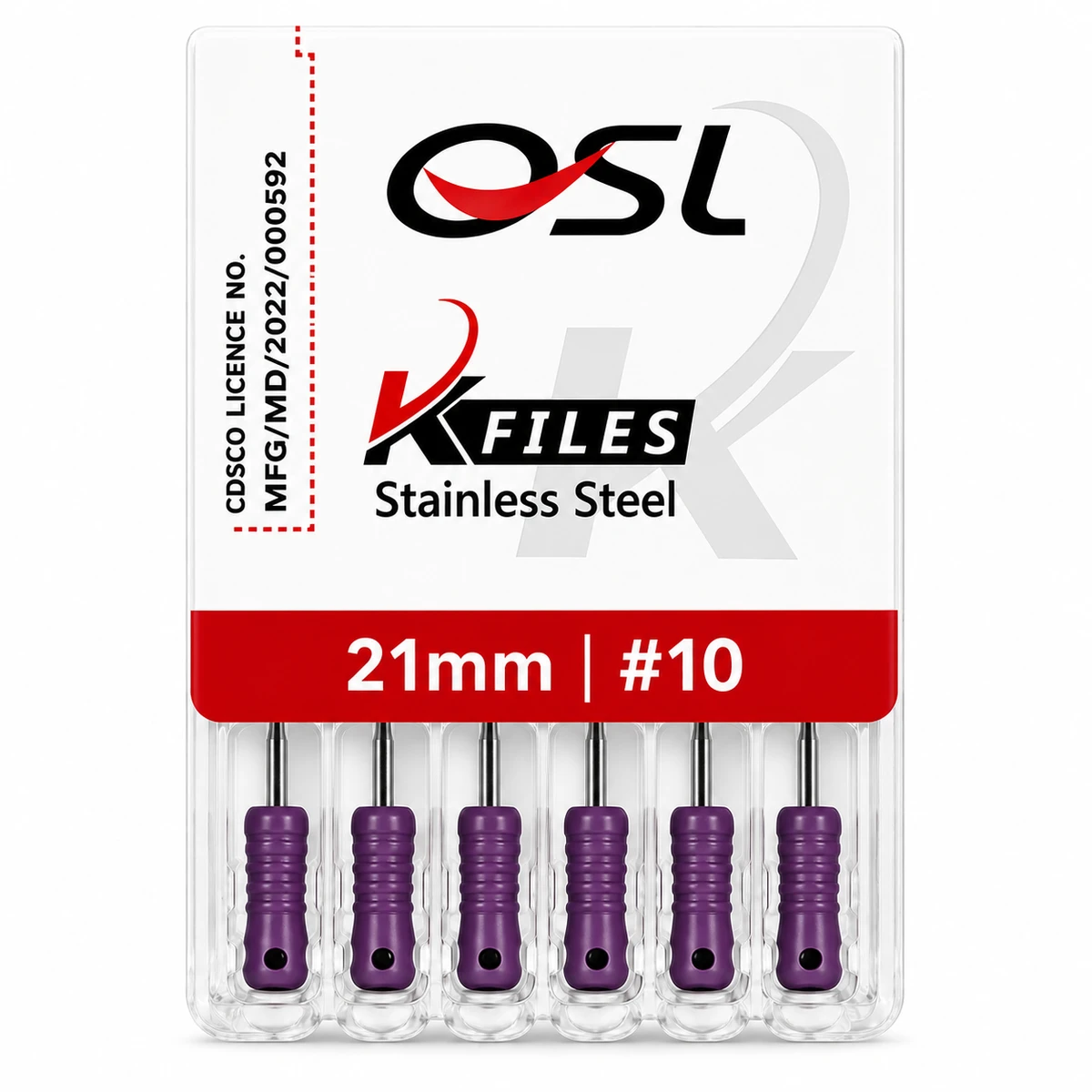 Stainless Steel K-Files 21mm -#10