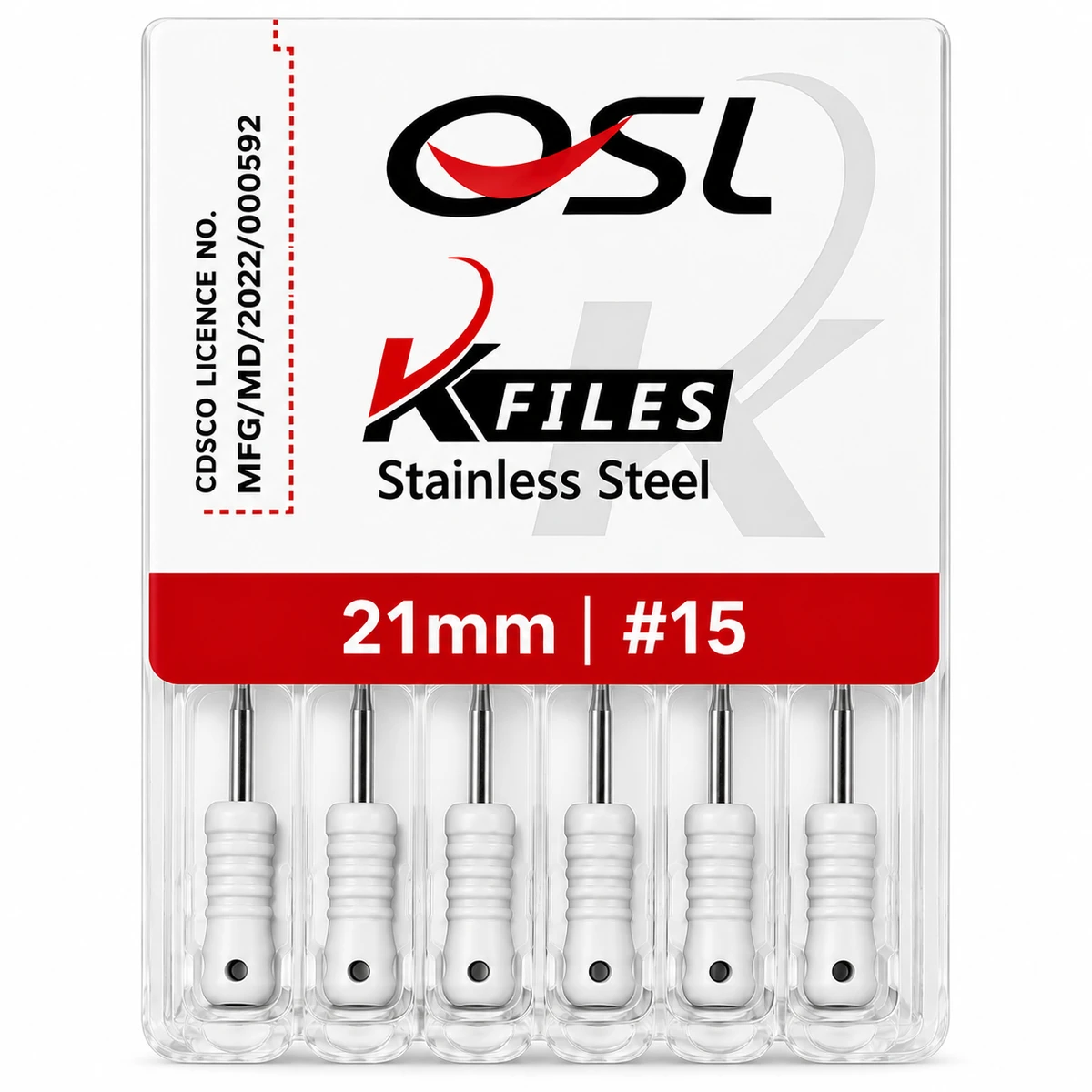 Stainless Steel K-Files 21mm -#15