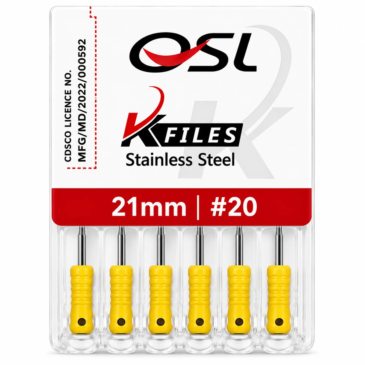 Stainless Steel K-Files 21mm -#20