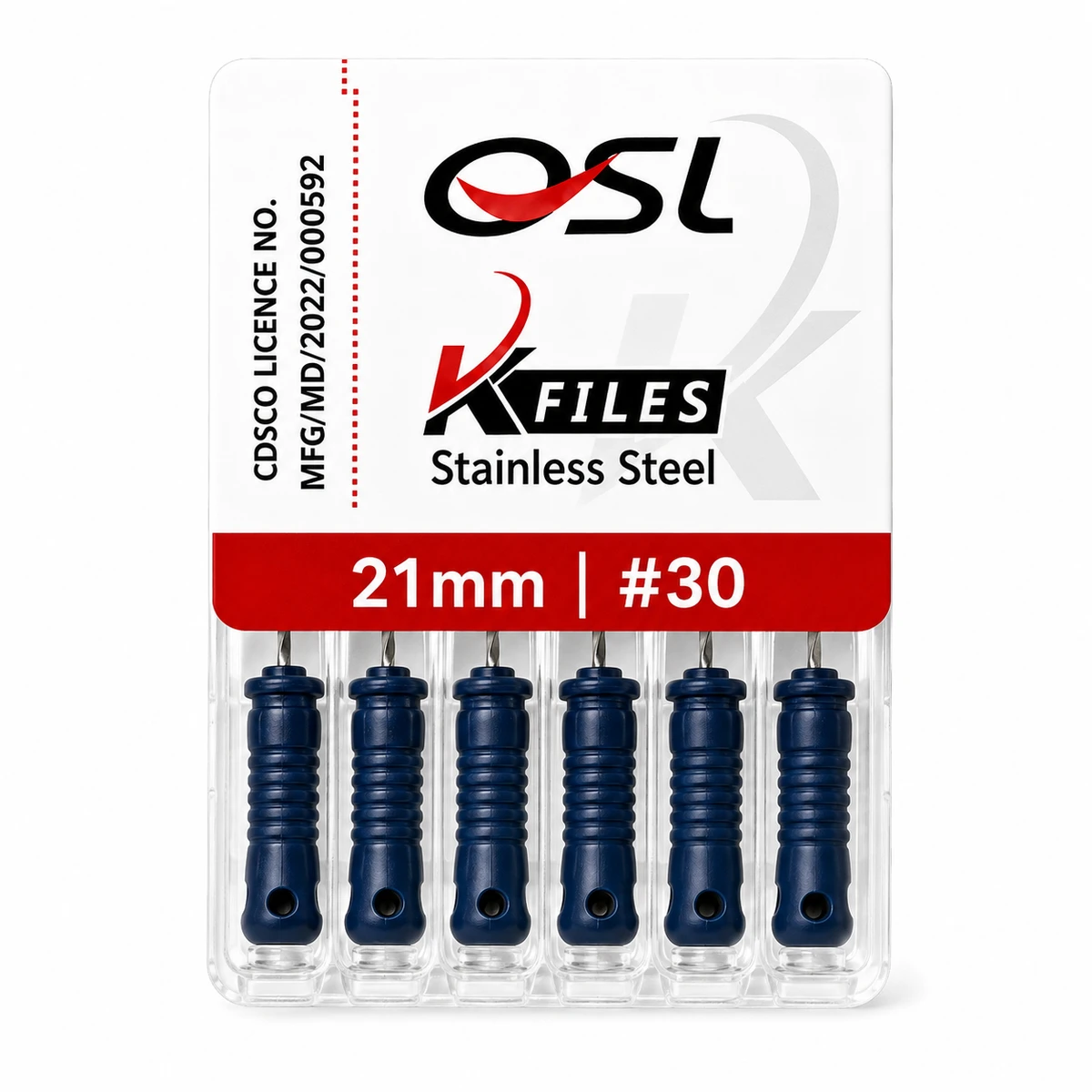 Stainless Steel K-Files 21mm -#30