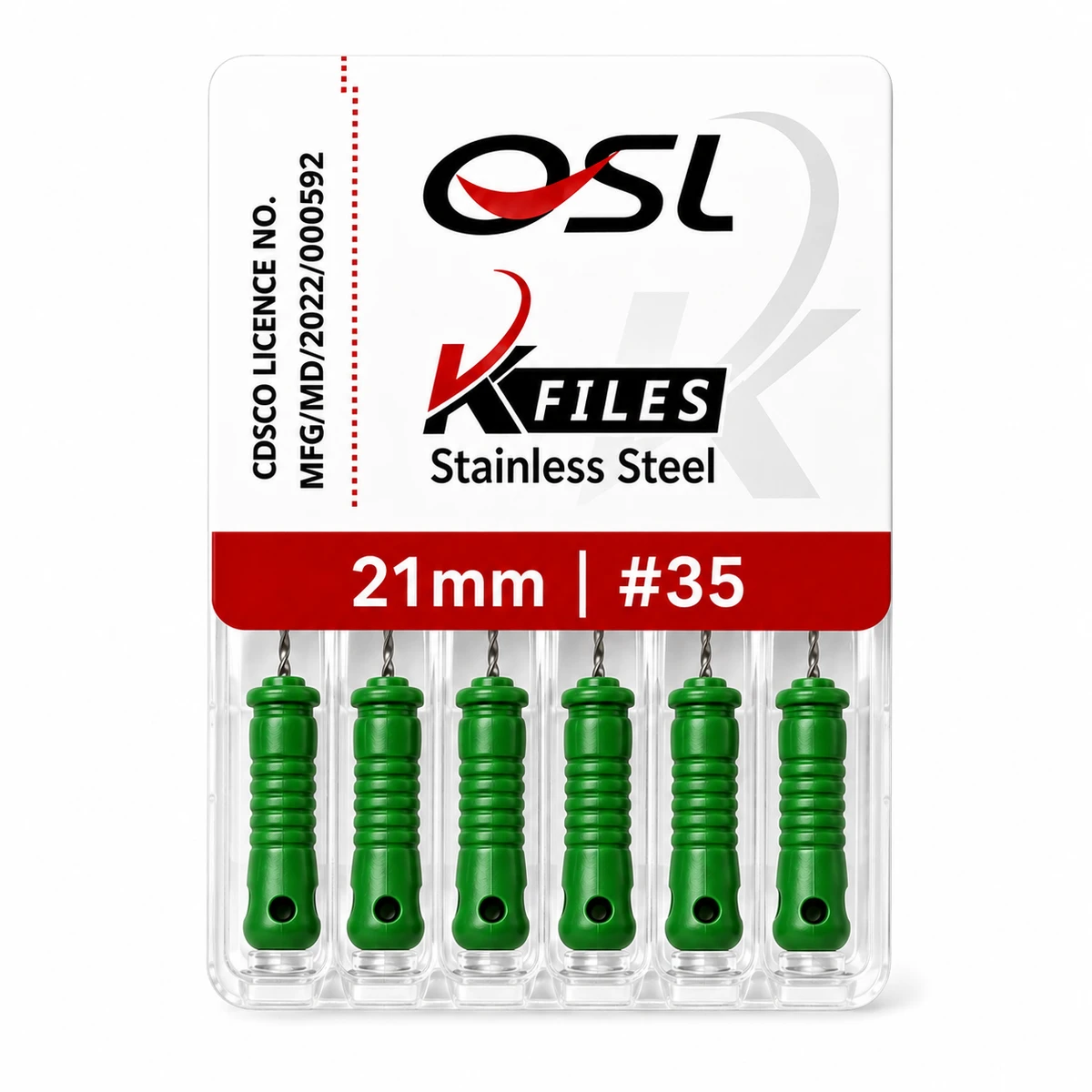 Stainless Steel K-Files 21mm -#35