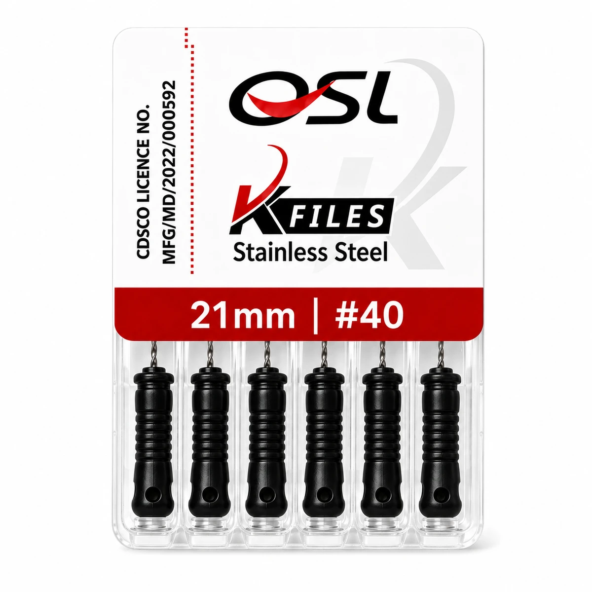 Stainless Steel K-Files 21mm -#40