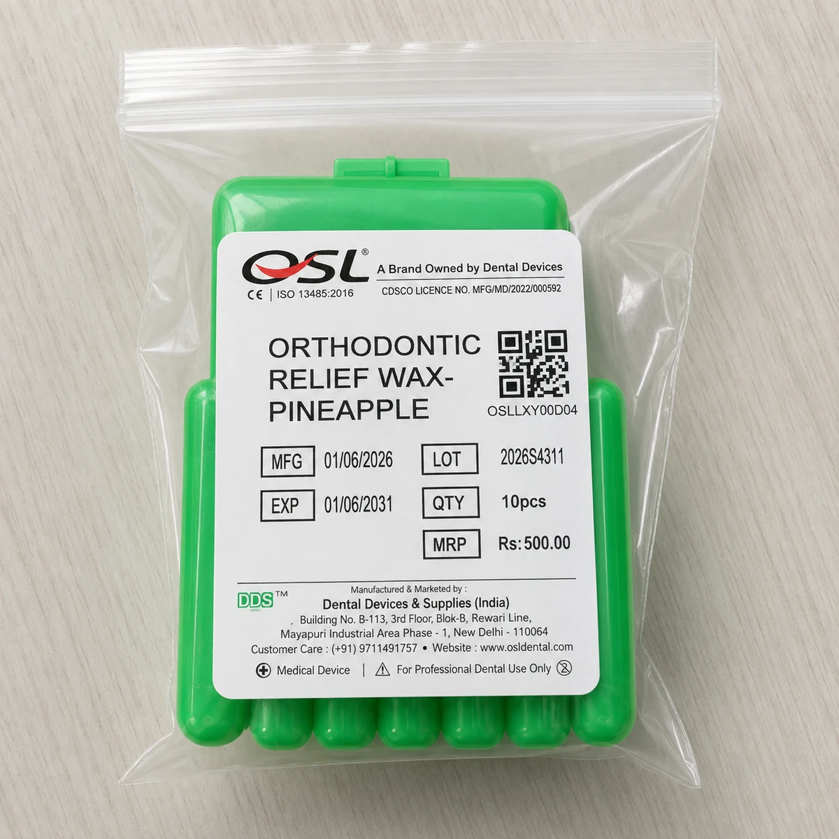 Orthodontic Relief Wax- Pineapple(Pack of 10)