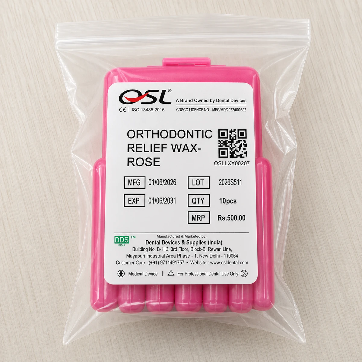 Orthodontic Relief Wax- Rose (Pack of 10)