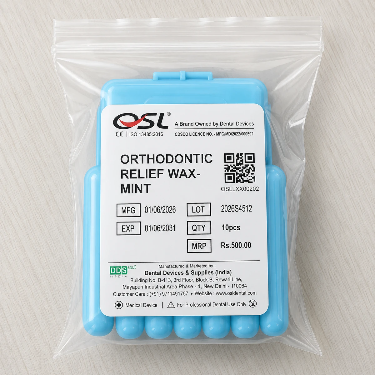 Orthodontic Relief Wax- Mint (Pack of 10)