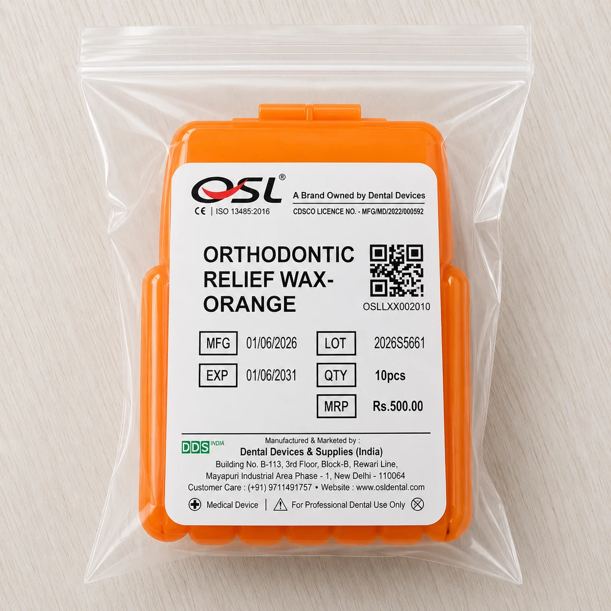 Orthodontic Relief Wax- Orange (Pack of 10)
